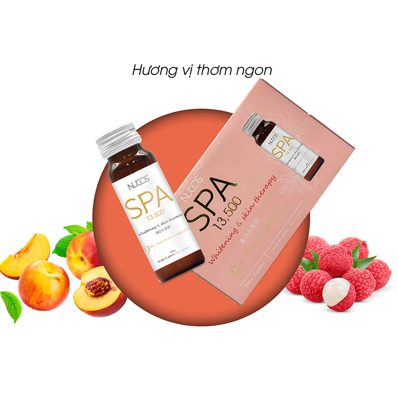 TPBVSK: Nước uống Nucos Spa 13500 Nhật Bản 50mlx10 chai, bổ sung Collagen da đàn hồi, sáng mịn, ngừa lão hoá thương hiệu NUCOS